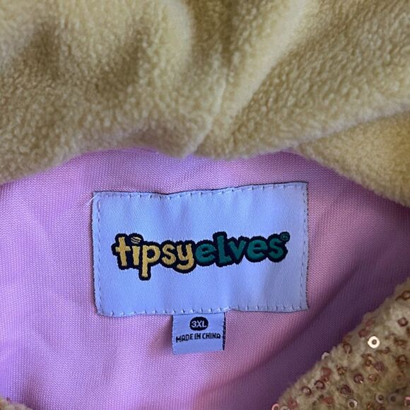 Tipsy Elves Rose Champagne Bottle Costume Hoodie Dress Zip Up Size 3XL - Picture 5 of 9